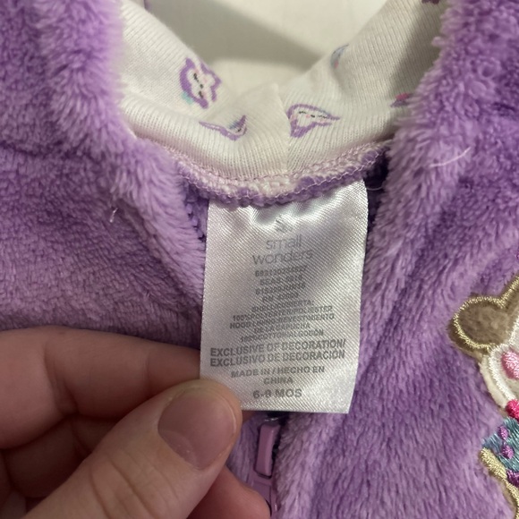 Small Wonders Lavender Fleece Jacket with Monkey Design - Picture 3 of 5